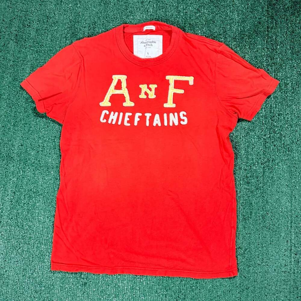 Y2K Abercrombie & Fitch ANF Chieftains Red T-Shirt Large